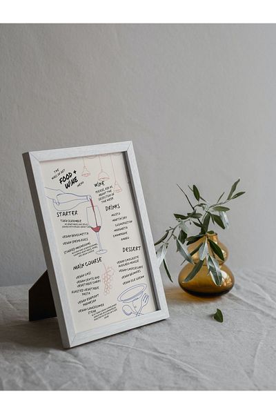 Arthopia Pinterest Wine - Πίνακας υψηλής ποιότητας σχεδίου με κορνίζα με αφίσα κρασιού