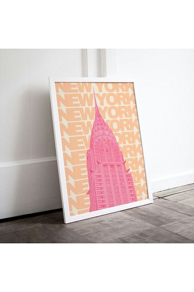 Arthopia New York Pink City Cities Pinterest Αφίσα με κορνίζα Υψηλής ποιότητας διακοσμητικό σχέδιο ζωγραφικής