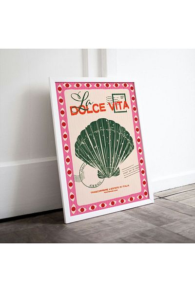 Arthopia La Dolce Vita Oyster Pink Pinterest Πίνακας καλλιτεχνικού σχεδιασμού με κορνίζα αφίσας