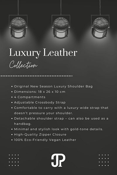Just Polo Original Women's New Season 4 Compartment Luxury Soft Leather Adjustable Cross Column Strap Shoulder Bag