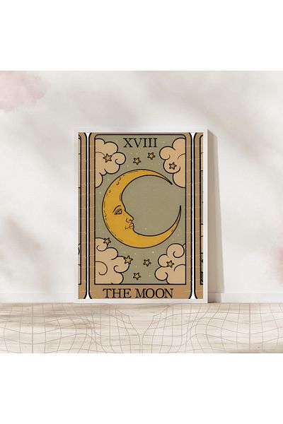 Arthopia Κάρτα Ταρώ The Moon Moon Pinterest Διακοσμητική αφίσα με κορνίζα Υψηλής ποιότητας ζωγραφική σχεδίου