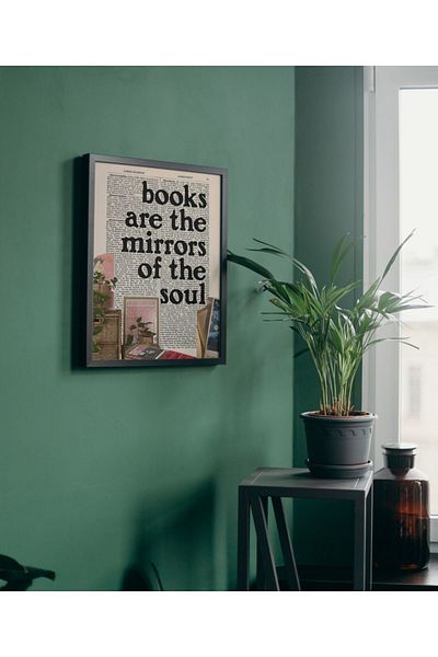 Arthopia Τα βιβλία είναι τα καθρέφτες της ψυχής Pinterest Πίνακας σχεδίασης δώρου με πλαίσιο αφίσας