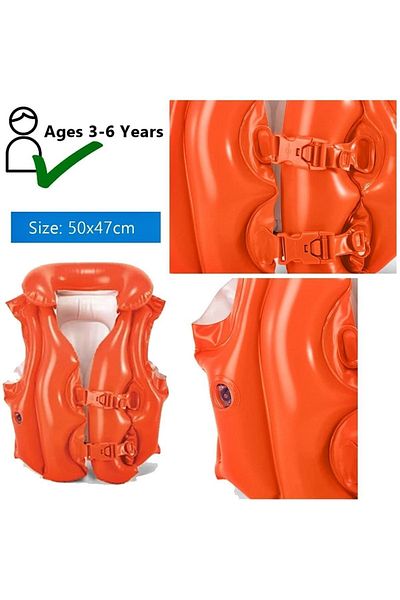 Intex Inflatable Life Vest Swimming Life Vest Sea Vest Inflatable Life Saver Vest Life Vest Safety 50x47 cm
