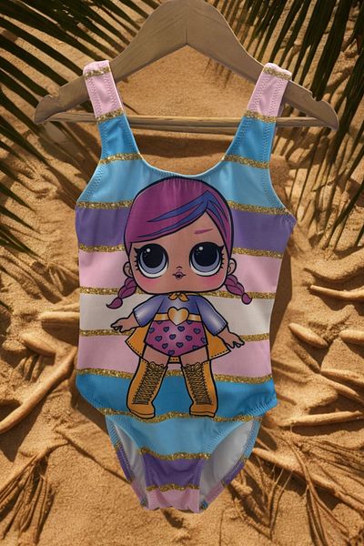 LOL Baby Girl / Child Quick Dry Patterned Printed Swimsuit