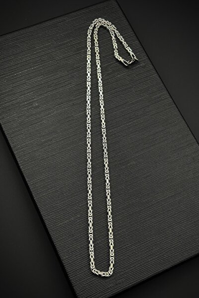 FRNCH 925 Ayar Gümüş İtalyan Model Kral 3 MM Gümüş Renk Kolye FRJ30843-943-A5