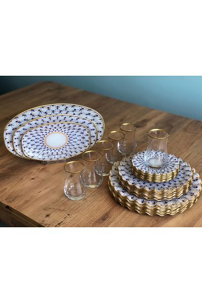 B&M Gem Patterned Curved 27 Piece Breakfast Set