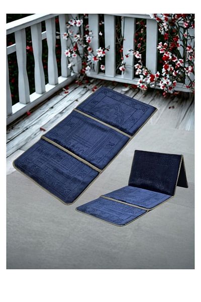 smart home Foldable padded prayer rug that doubles as a relaxation mat and floor seat with backrest.