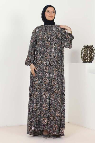 SGS Φόρεμα με σχέδιο μεγάλου μεγέθους ΧΑΚΙ