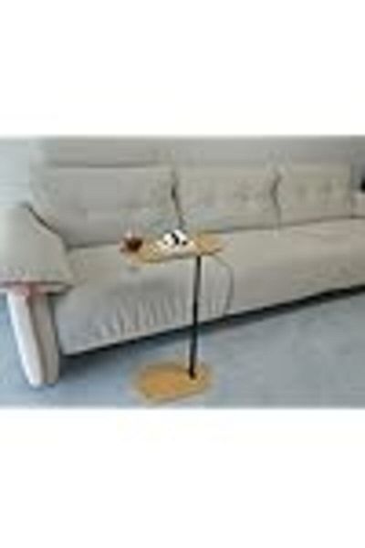 COOYA Bamboo Bathtub Tray Table,Adjustable Height, 360°Swivel Sofa Tray Table for Couch Arm, Bathtub Side