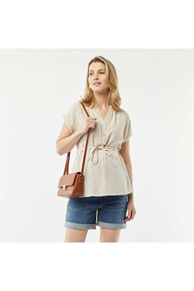 KIABI شورت جينز للحوامل باللون الأزرق