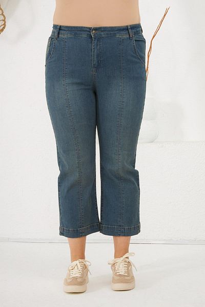 RMG Plus Size Denim Trousers Kim Blue