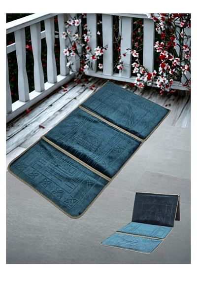 smart home Foldable padded prayer rug that doubles as a relaxation mat and floor seat with backrest.