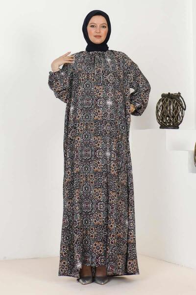 SGS Φόρεμα με σχέδιο μεγάλου μεγέθους ΧΑΚΙ