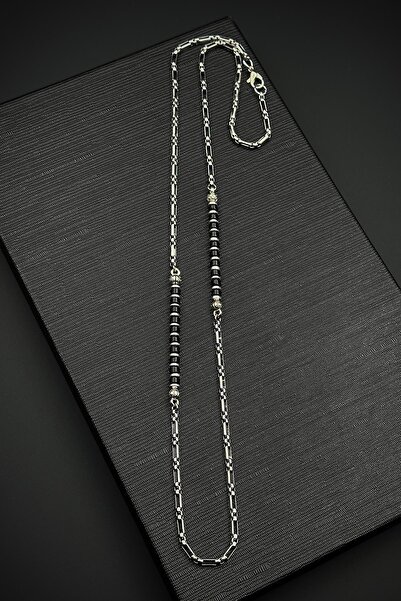 FRNCH 316L Çelik ve Onyx Doğal Taşlı Siyah Renk Erkek Kolye FRJ30859-959-B2