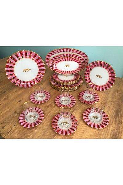 B&M Wild Chic Patterned Curved 27 Piece Breakfast Set
