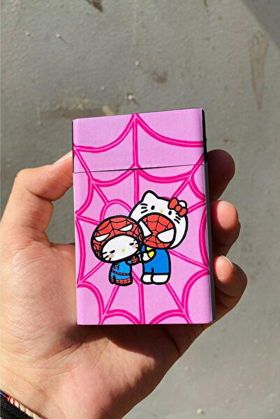 SARANG Tabaka - Helo Spider Love Pembe Standart Plastik Sigara Tabakası Kutusu