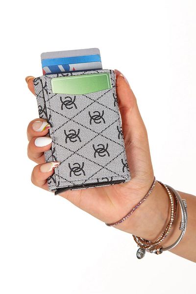 Newish Polo Women's Mechanized Card Holder and Wallet - Silver