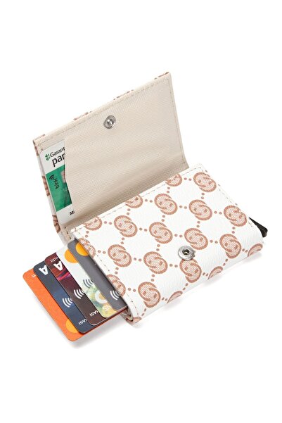 Newish Polo Kadın Mekanizmalı Kartlık ve Cüzdan - Beyaz