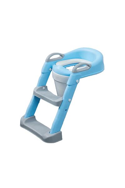 Little Mom Reductor toaleta pentru copii Little Mom Grow Up Blue, pliabil, cu manere ergonomice si treapta regl