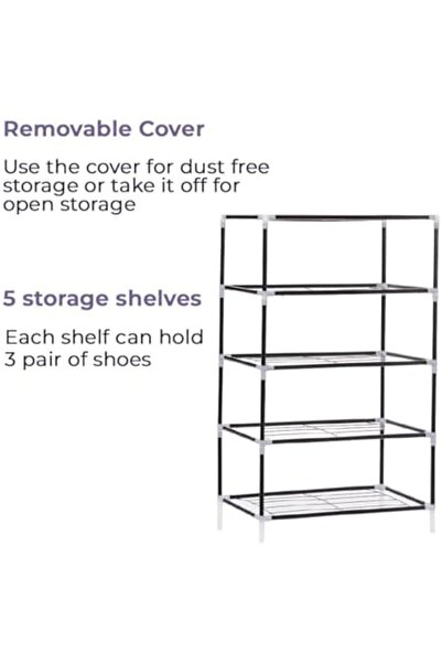 homeprof HOMEPRO Better Value for Better Living 5 Layer Shoe Rack With Mesh, Organise Your Footwear with Styl