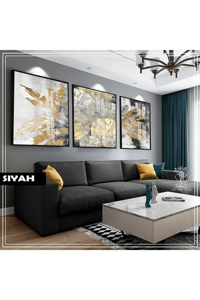 Harika bir ev HARİKABİREV|GRİ&GOLD SET MODERN BOHEM KOMBİNİ |ÇERÇEVELİ CAM TA...