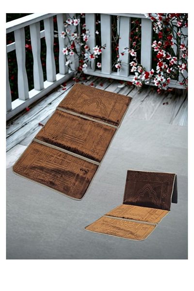 smart home Foldable padded prayer rug that doubles as a relaxation mat and floor seat with backrest.