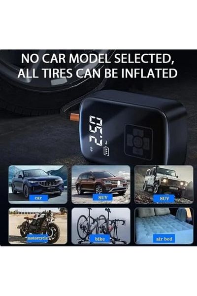 Generic Car Mounted Wireless Digital Display Inflation Pump Portable Wireless Air Pump Tire Inflator for Ele