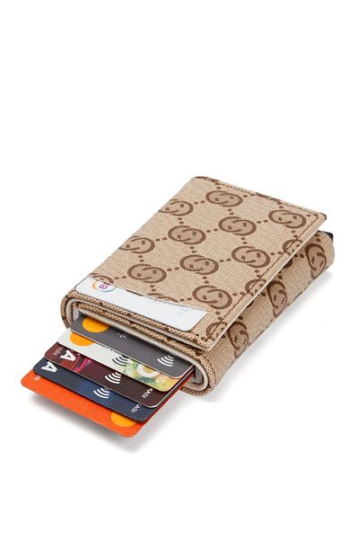 Newish Polo Men's Mechanized Card Holder and Wallet New241 - Milky Brown