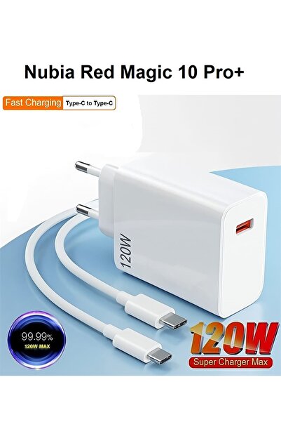 ERMER Nubia Red Magic 10 Pro+ İçin 120 Watt Type C Hızlı Şarj Aleti Yüksek Kalite 6A Kablo