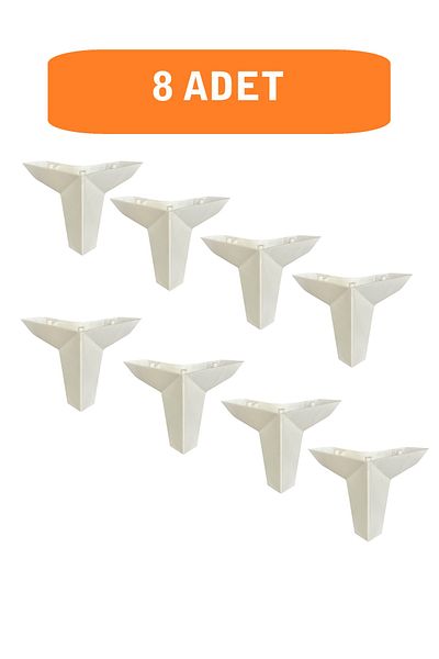 HOMDEP Sofa Armchair Tv Unit Console Upgrade Loft Model Plastic Leg 11 cm White Color 8 Pieces