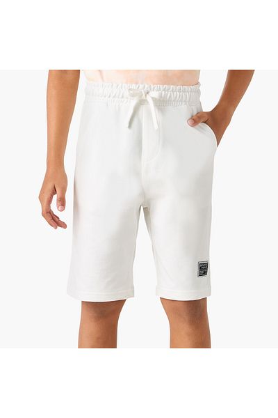 Juniors Solid Shorts with Drawstring Closure and Pockets