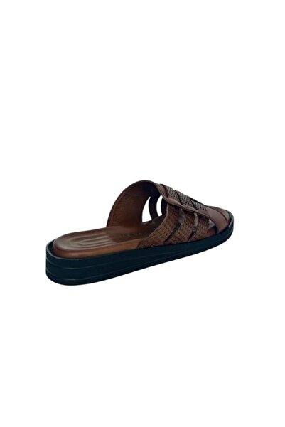 KEMAL TANCA 852 358 Men's Khaki Leather Slippers