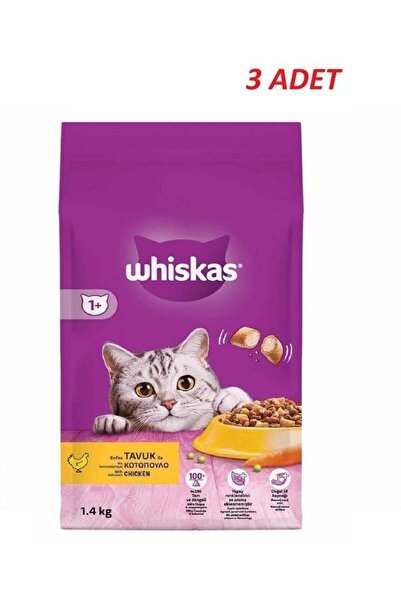 Whiskas Yetişkin Tavuklu Kedi Maması 1.4 Kg*3 Adet