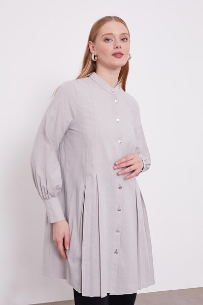 Levidor Piliseli Melanj Gömlek - Taş