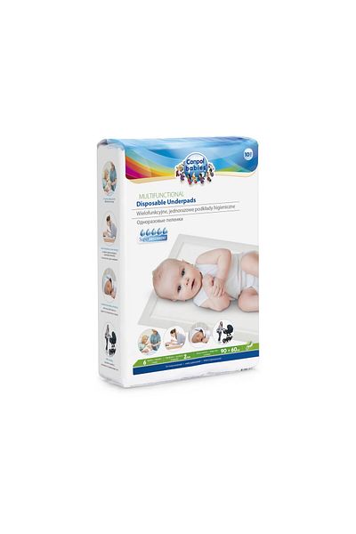Canpol babies Set 10 bucati protectii impermeabile/ aleze de unica folosinta, superabsorbante, 60x90 cm, Alb
