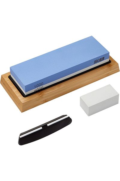 Inkbird Knife Sharpeners Corundum Whetstone 2-in-1 Knife Sharpening Stone 1000/6000 Dual Grit Side with Anti