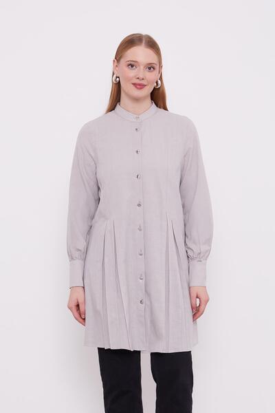 Levidor Piliseli Melanj Gömlek - Taş