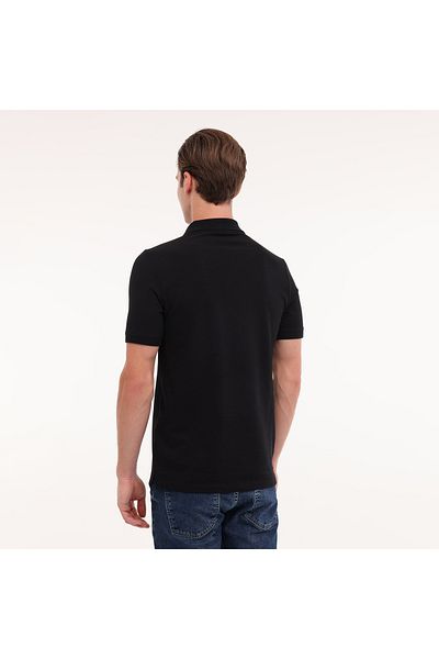lumberjack Ct953 Ανδρικό μαύρο κλασικό μπλουζάκι πόλο με γιακά