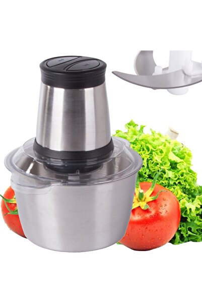 stuffix Tocător electric multifuncțional, capacitate 2L, 4 lame din oțel inoxidabil, bol din oțel inoxidabil