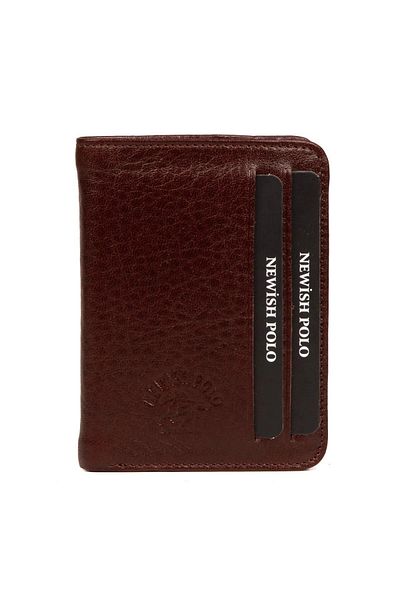 Newish Polo Men's Genuine Leather Wallet and Card Holder – New348 - Brown