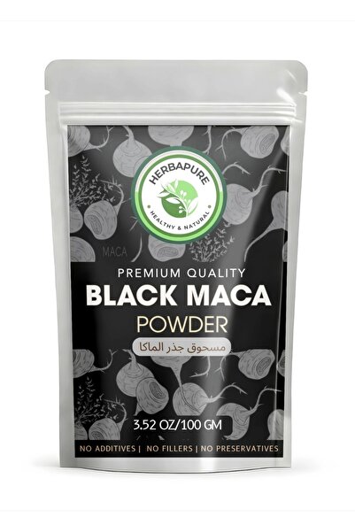 HERBAPURE مسحوق جذر الماكا النقي 100 جرام (الماكا السوداء) غذاء خارق للرجال و...