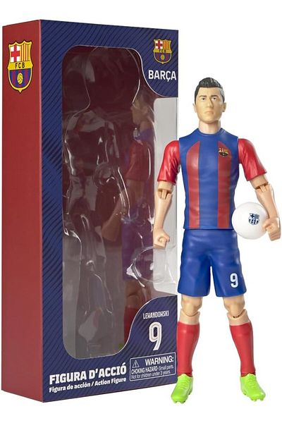 Banbo Toys Lewandowski figurine, FC Barcelona, ​​20 cm, articulated with ball included, number 9