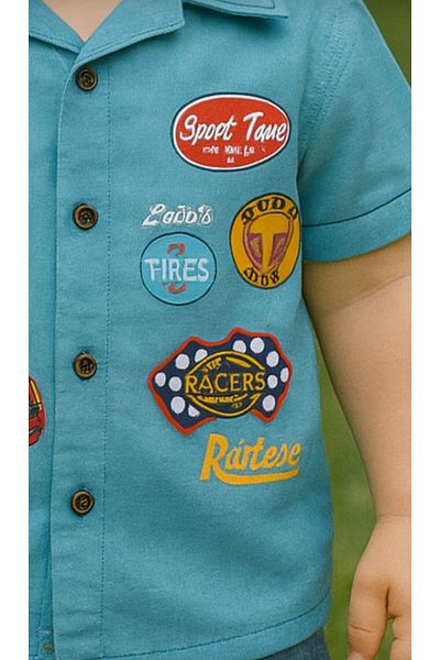 MİNYON BABY Boys' Shirt and Denim Shorts Bottom-Top Printed Set