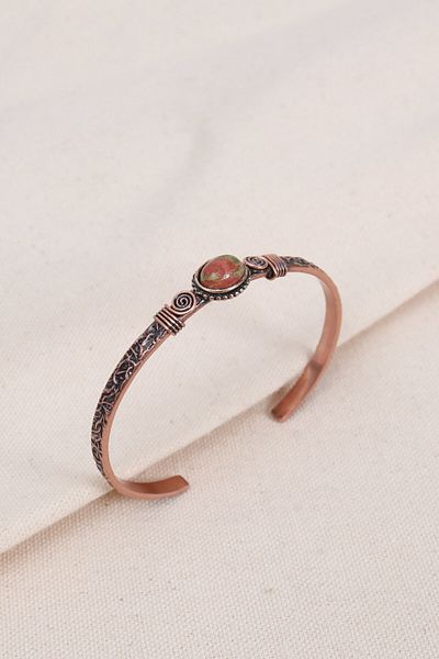 Süspüs Accessories Unakit Stone Oval Copper Bracelet