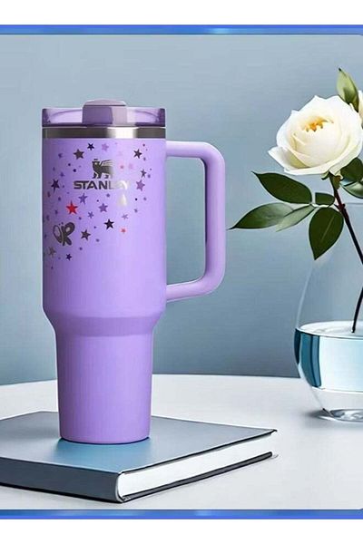 Stanley Stainless Steel Vacuum Insulated Tumbler with Lid and Straw for Water, Iced Tea or Coffee, S