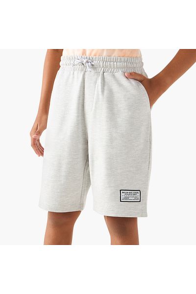 Juniors Solid Shorts with Elasticated Drawstring and Pockets