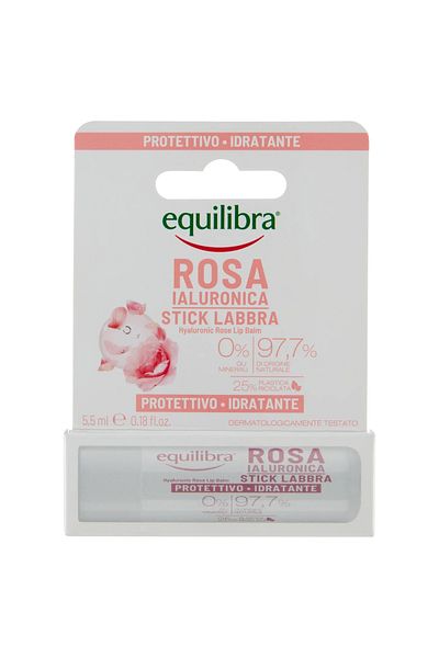Equilibra Rosa Hyaluronic Lip Balm, Protective, Moisturizing, Equilibra, Bottle 5.5 ml