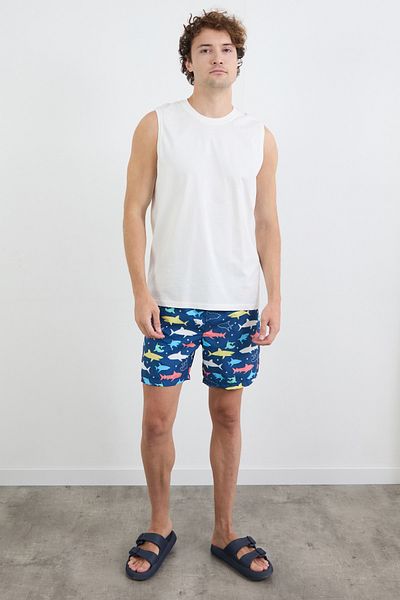 Fulla Moda Σορτς κολύμβησης με στάμπα Shark με τσέπες