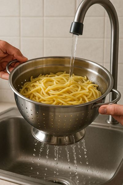 Qerhome Stainless Steel Pasta Strainer Inox 30 cm