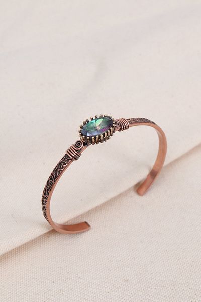 Süspüs Accessories Mystic Topaz Stone Copper Bracelet